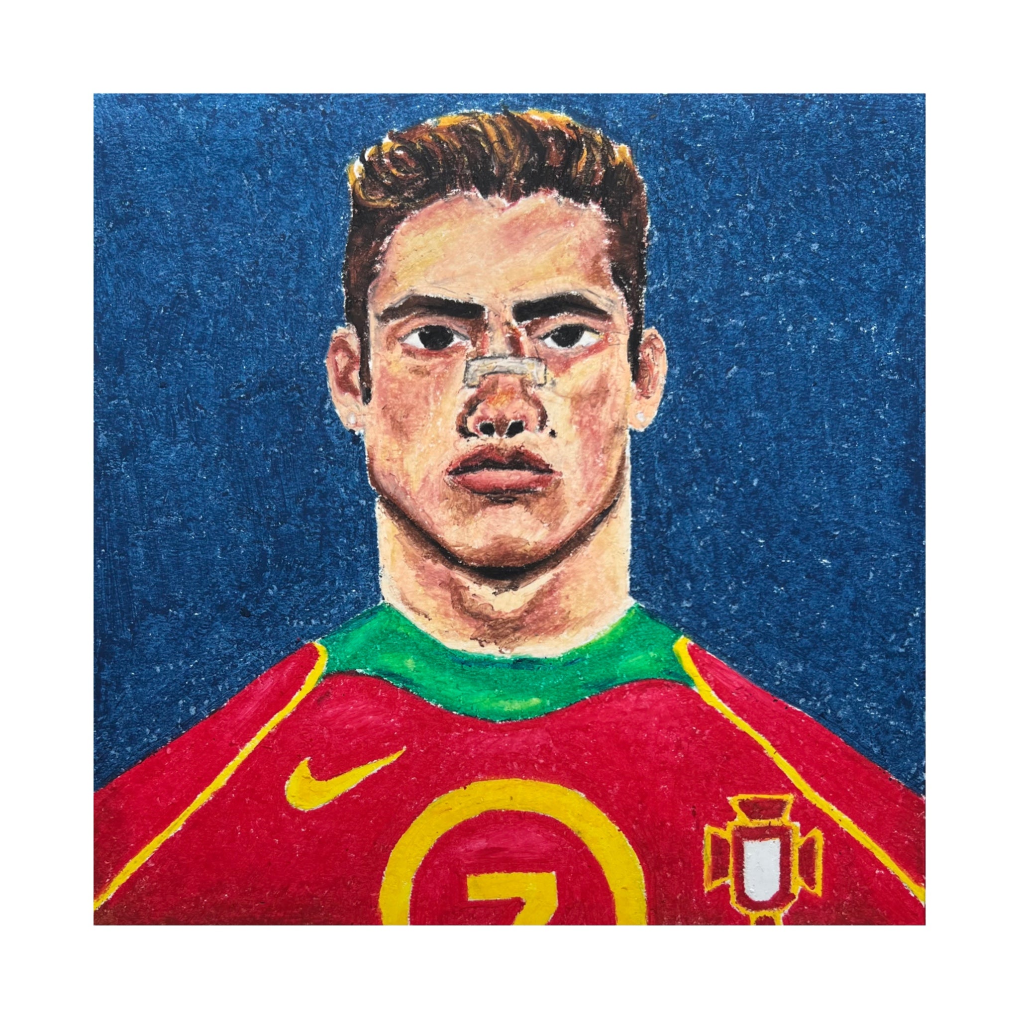 2004 Cristiano Ronaldo oil pastel print