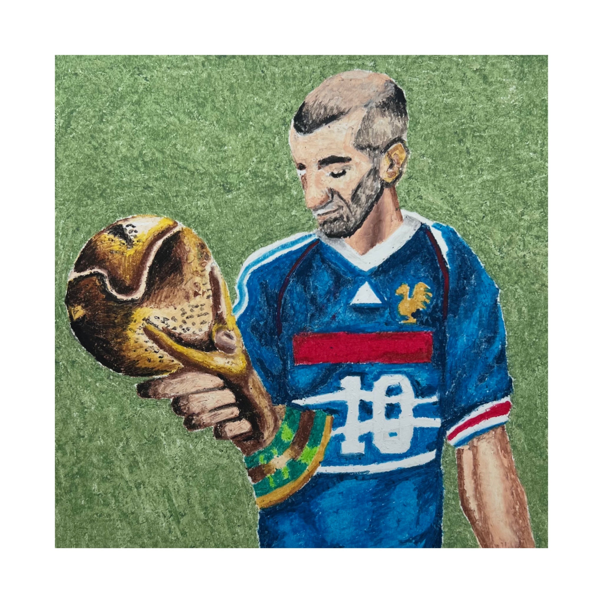 Zizou oil pastel print